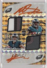 2019 Spectra Neon Orange Prizm 4/15 JJ Arcega-Whiteside Dual Patch Auto 0rt5