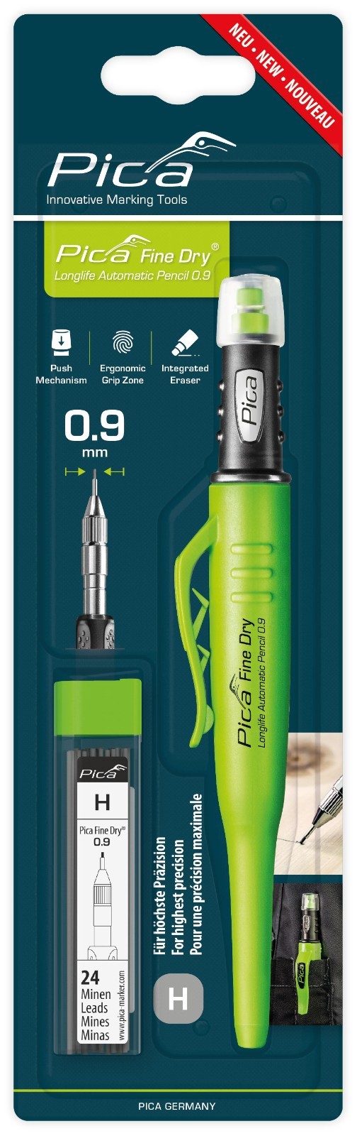 Pica 7070 Fine Dry Precise Pencil & 7050 Lead Refill Bundle - 70705