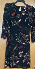 Tommy Hilfiger Women's Black Floral Print Raglan Sleeves A-line Dress - Size 4