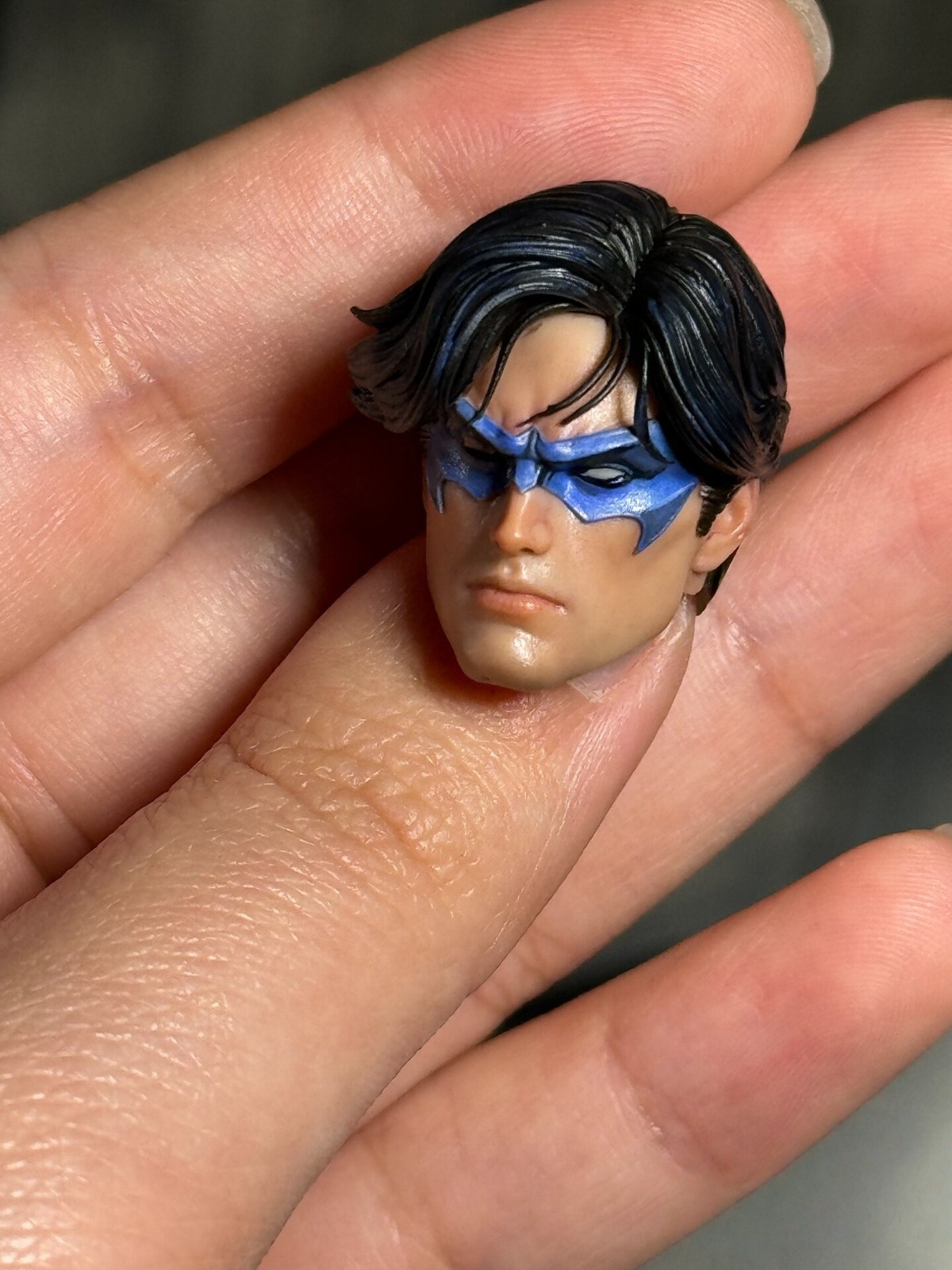 1/12 1/6 Scale Painted Custom Nightwing Dick Hero Man Head C