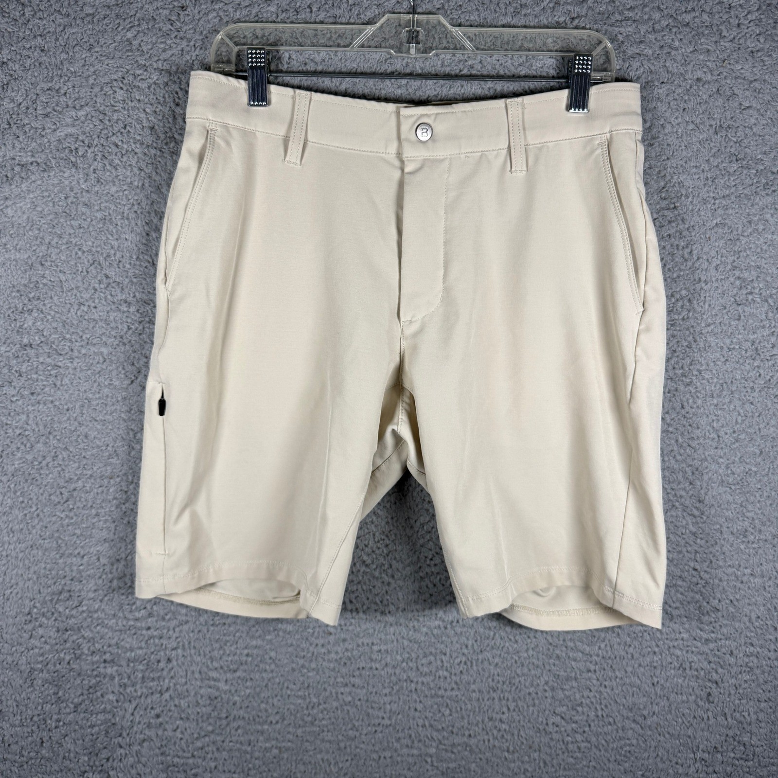BYLT Premium Basics Mens Kinetic Short Tan Stone Stretch Performance Size M