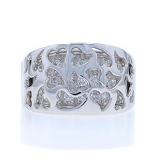 Sterling Cubic Zirconia Love Cluster Band - 925 Rd 3.25ctw Hearts Ring