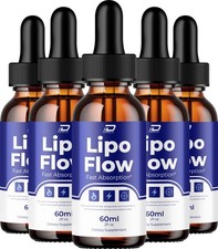 (5 Pack) Lipo Flow Liquid Drops – LipoFlow Natural Blend Healthy Organic Support