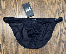 N2N Bodywear Luxe Noir Black Bikini Brief [Slightly Transparent] NWT