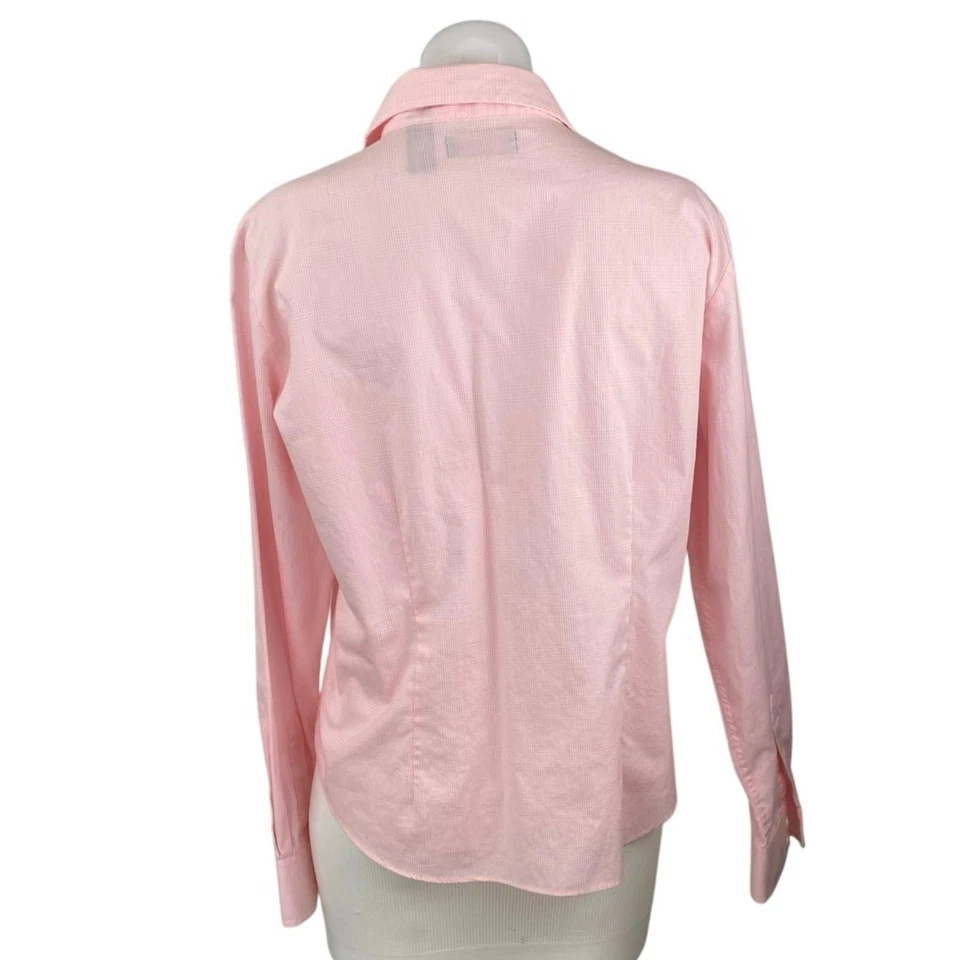 Ultra Club Performance Pinpoint Womens Pink Long Sleeve Button Down Shirt Top L - Image 3 of 4