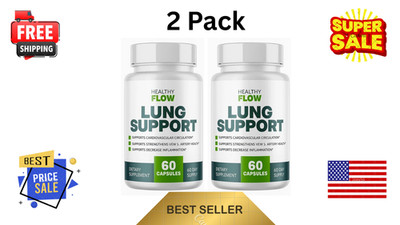 2 Pack Healthy Flow Lung Support Formula - 60 Capsules Fast Free Shipping
