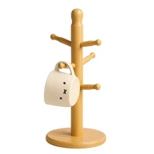 4102, Bamboo Wood Mug Rack Tree Stand Holder Organizer for Countertop, Pre-as...