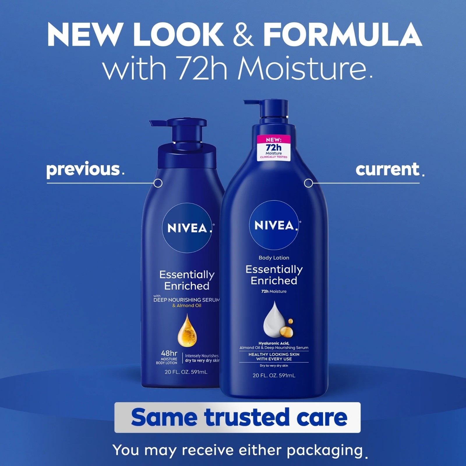 NIVEA Enriched Body Lotion with Hyaluronic Acid & Almond Oil 20 fl oz