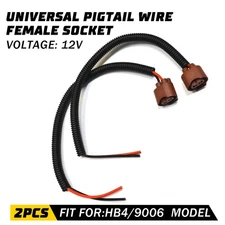 Extension Wire Pigtail Female U 9006 HB4 Two Harness Fog Light Replacement Plug