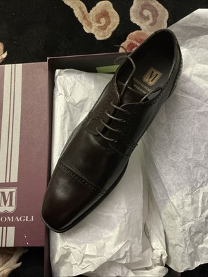 BRUNO MAGLI MENS Dark BrownLEATHER CAP-TOE OXFORD SIZE 10 New Free Shipping USA
