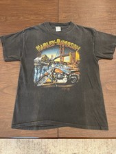 1989 Vintage 3D Emblem Harley Davidson SF Bay Area T-Shirt Size Large USA Made