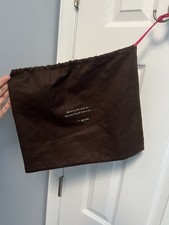 Kate Spade NY Brown Purse Dust Bag Cover Pink Drawstring Gold Logo 13.5  x 11  