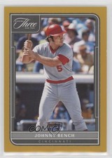 2022 Panini Three and Two Gold /25 Johnny Bench #35 HOF 0c6