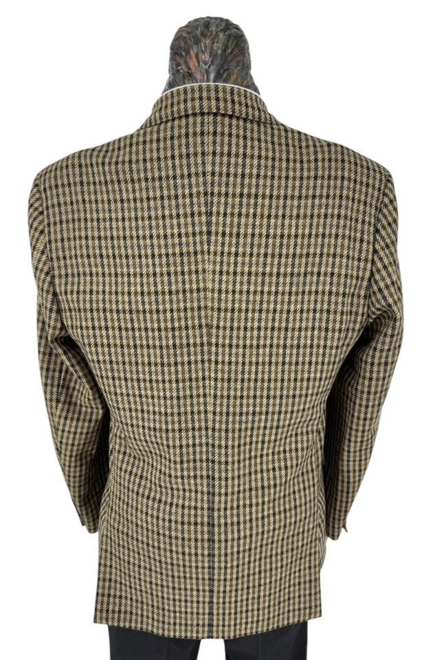 Cerruti Wool Cashmere Check Blazer Vintage Brown EU52 DE52 US42 - Image 4 of 4