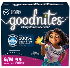 Goodnites Girls' Bedwetting Underwear, Size S/m 43-68 Lbs 99 Ct - 3pk of 33Pcs
