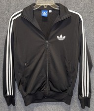 Vintage Adidas Originals Black White Trefoil Track Jacket Full Zip Mens Medium