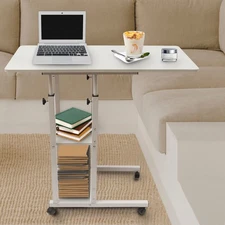 Laptop Desk Height Adjustable Rolling Cart Over Bed Hospital Table Stand Storage
