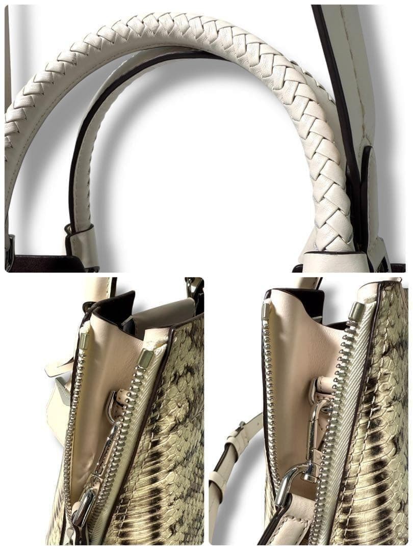 Michael Kors White 2Way Python Embossed Leather T… - image 16