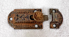 Antique Victorian Era Eastlake Cast Iron Brass Hardware Cabinet Cupboard Latch