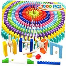 1000 Piece Dominoes Set for Kids with Extra 20 Blocks, Colorful 1000PCS