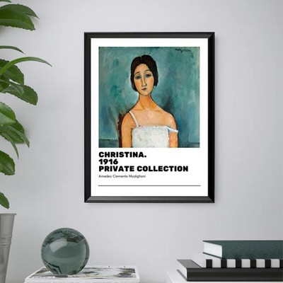 Amedeo Modigliani - Bild mit Druck ''Christina'' - inkl. Rahmen 40x30 cm