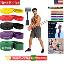Portable Resistance Bands Set for Home Gym - 5 Color-Coded Levels Included