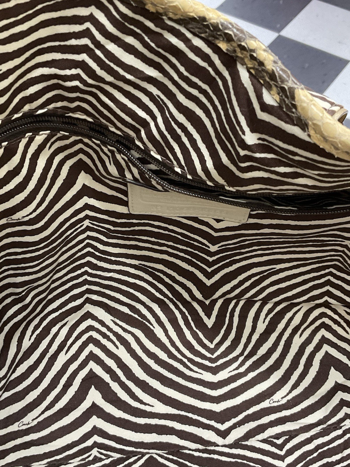 COACH Hampton Python Leather Trims Straw Turn Loc… - image 9