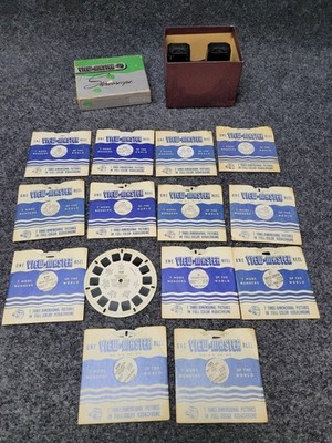 Vintage View-Master Stereoscope Viewer Reels Lot Sawyer 3D