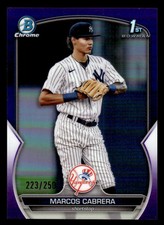2023 Bowman Chrome #BCP-46 MARCOS CABRERA 1st Purple Refractor #d /250! YANKEES