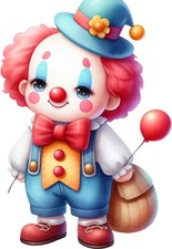 Bunte niedliche Baby Clown Wandkunst Schlafzimmer Fenster Vinyl Aufkleber Abziehbild 6 Größen