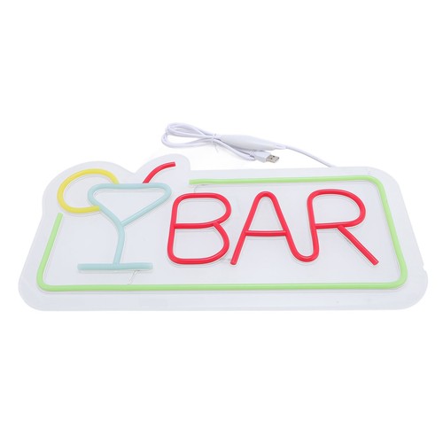 LED Neon Sign Red BAR Letter Soft Illumination USB Powered Wall Sign For Cafe - Picture 6 of 21