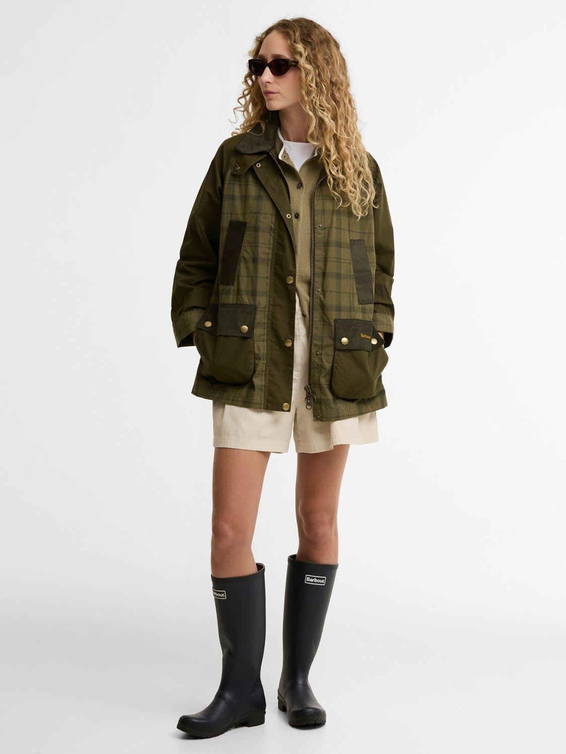 NEW Barbour Icons Modern Beadnell Tartan Women's Casual Jacket Green/Multi UK 10 image 3