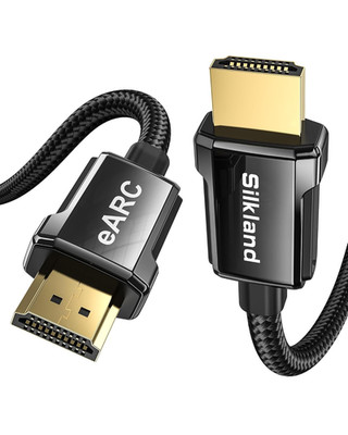 Silkland 8K HDMI ARC/eARC Cable 2.1 for Soundbar 6.6ft, 8K@60Hz 4K@120Hz High Sp
