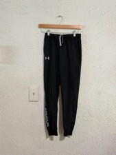 Under Armour Boys Youth M Black Jogger Sweatpants Logo Athletic