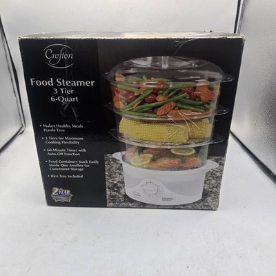 Food Steamer 6 quart 3 Tiers Rice Tray Timer Crofton New