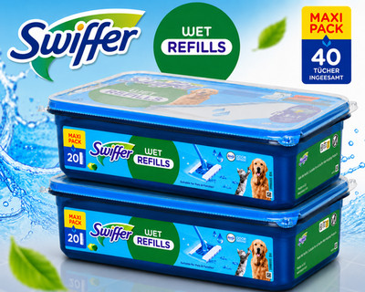 Swiffer Febreze Wet Bodenwischtücher Nachfüllpackung 2er Set 40 Tücher   Neu OVP