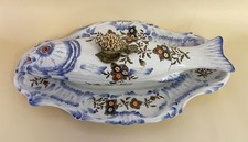 Portapantaloni vintage Antonio Zen italiano NOVE con coperchio a forma di pesce con vassoio supporto