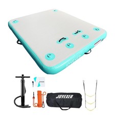 Inflatable Floating Dock, 5ft /8ft /10ft Air Dock Platform, Island Raft Mat w...