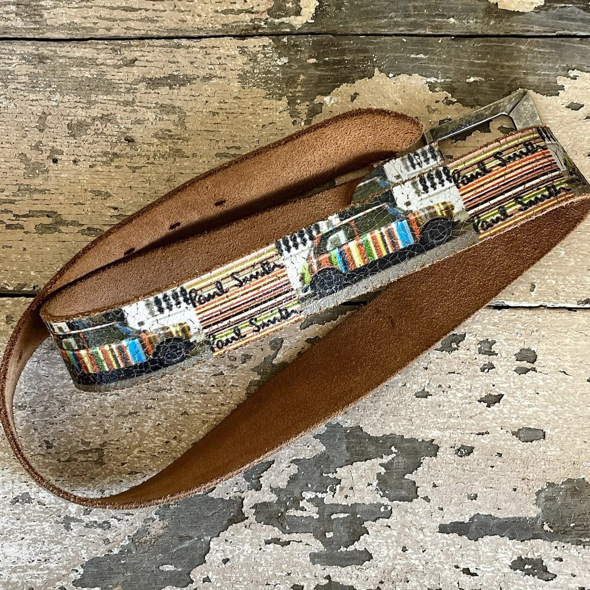 Paul Smith ?MultiColor Belt - Never Worn / NEW noTags - Size 80 Paul Smith Embossed Signature Stripe belt for Men  main image 3