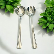 Reed  Barton BROOKSHIRE Stainless Glossy Salad Long Serving Set Spoon And Fork