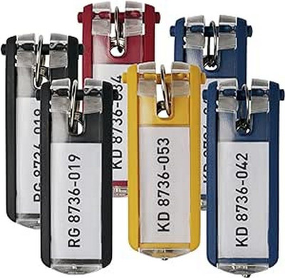 Durable Schlüsselanhänger Key Clip, 6 Stück, Schlüsselschilder, Farbig Sortiert,