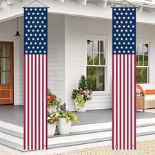 4th of July Decorations Outdoor Independence Day Hanging American Flag Banners