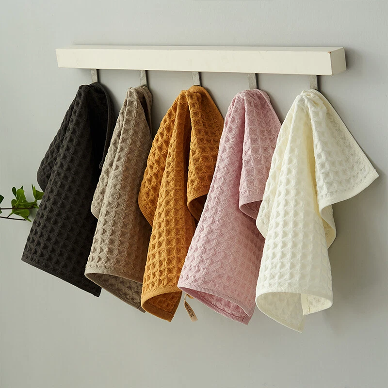 100% Cotton Waffle Weave Towels Absorbent Hand Towels Bathroom