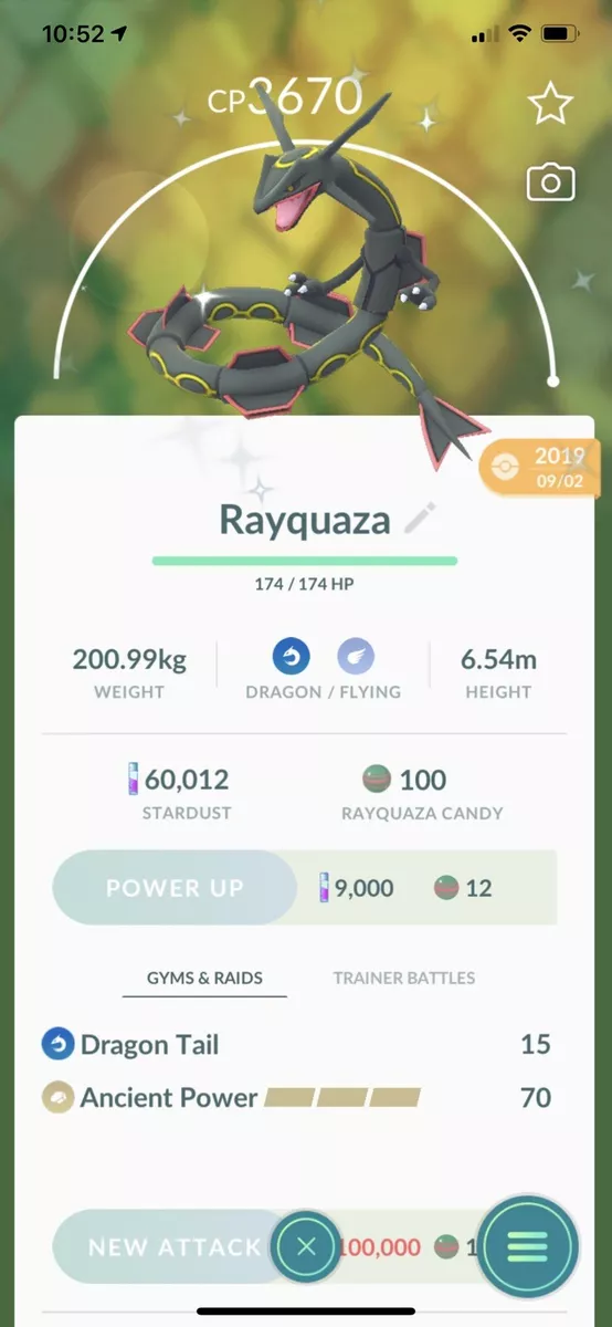 Shiny Rayquaza Registered Pokemon Go