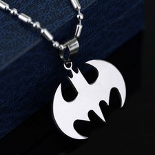 Batman Dark Knight Pendant Necklace Stainless Steel with Chain or Leather Rope