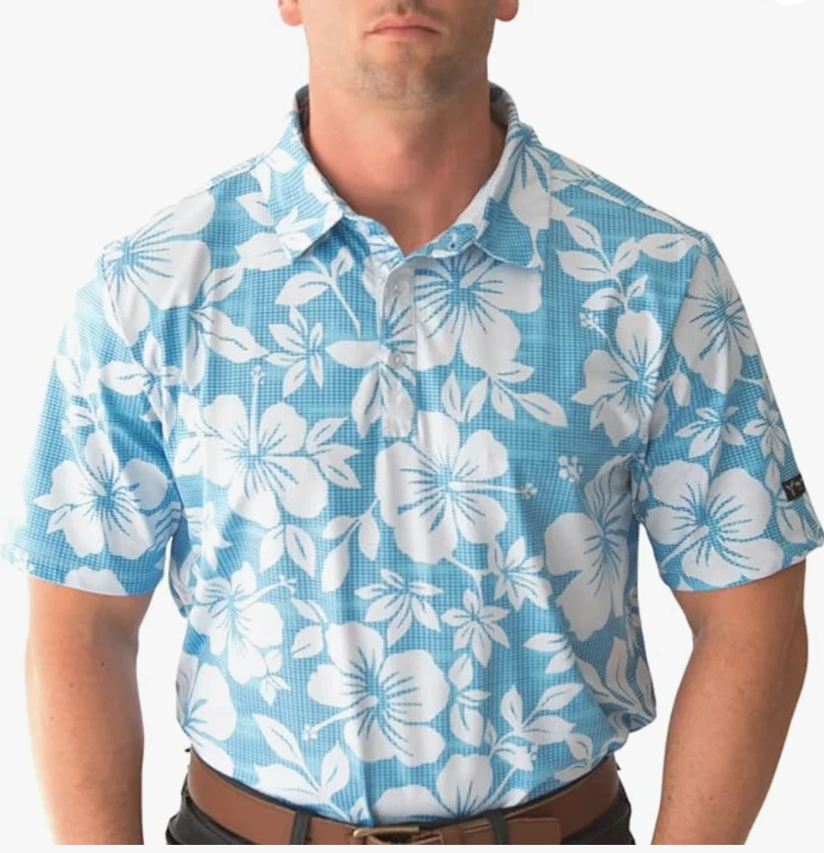 YATTA Mens Golf Shirt Moisture Wicking Quick-Dry Short Sleeve Standout L