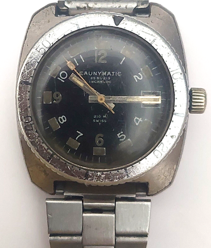 Reloj vintage Diver Cauny Prime 2772 Caunymatic calendario de cuerda 210 m impermeable - Imagen 2 de 3