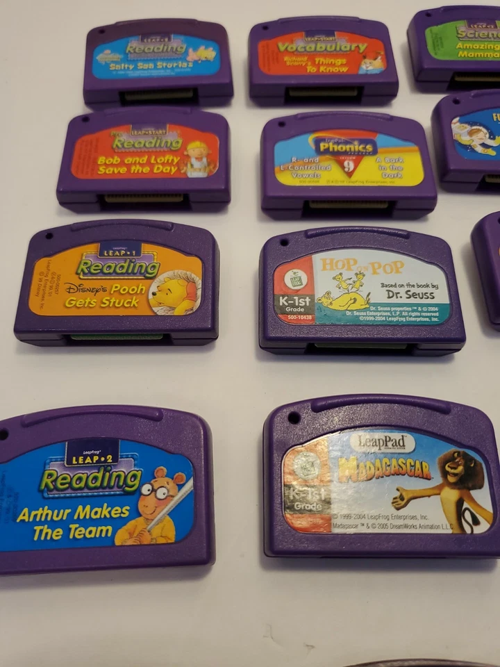 LeapPad writing 16 Games PURPLE Learning Game Cartridges Lot Bundle Batman - F - Image 3 of 4