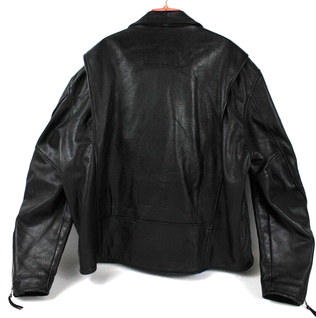 Vintage Harley Davidson Men's XL Black Leather Riding Jacket Tassel