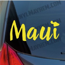 Maui Island sticker decal wood tiki Hana Haleakala Hawaiian
